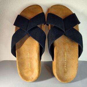 Jenni Kayne Cotton Crossover Sandals Women's Sz Eu 37 Us 7 Black $345